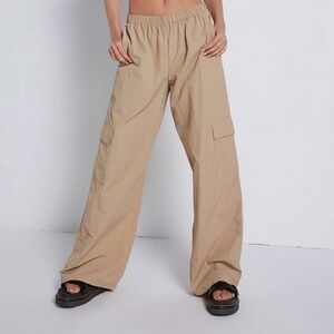 PacSun LA Hearts Khaki Tan Wide Leg Baggy Cargo Pants Lightweight Size Small